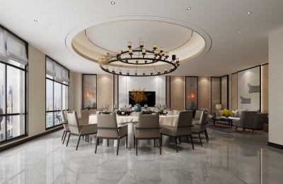 新中式包厢3D模型下载